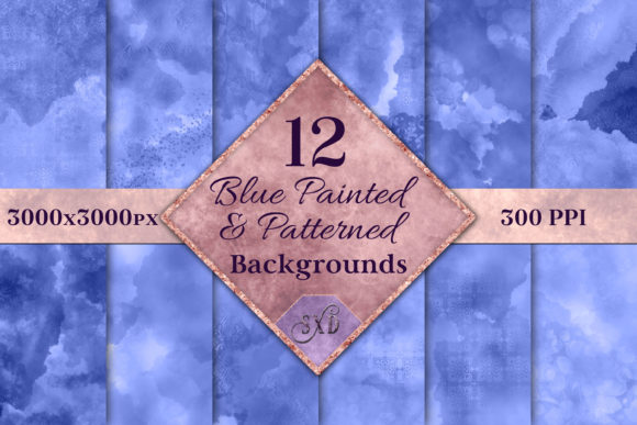 Blue Painted and Patterned Backgrounds