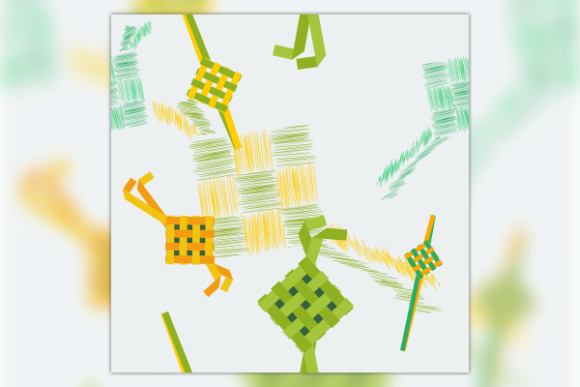 Ketupat Eid Mubarak Seamless Pattern