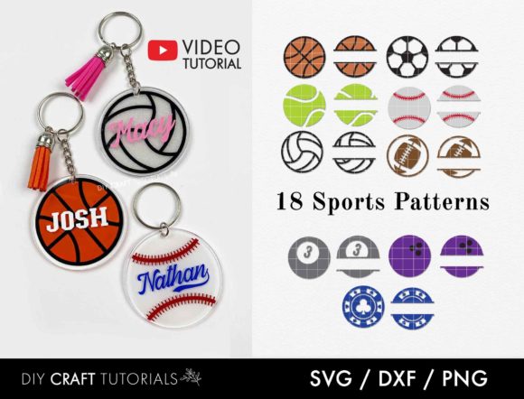 Keychain Pattern: Sports and Sports Ball Svg for Creative Projects