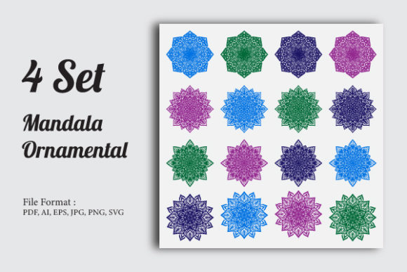 Luxury Mandala Background Patterns 4 Set