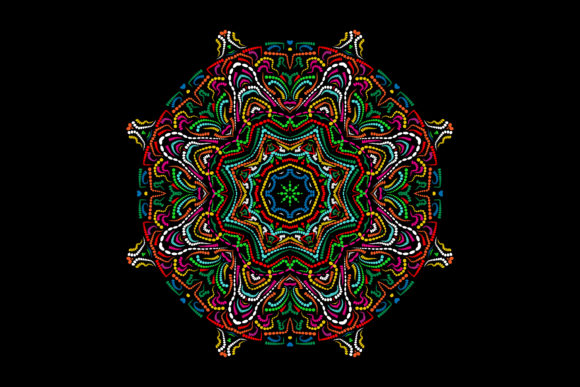 Mandala Pattern Layered Colorfull Stars