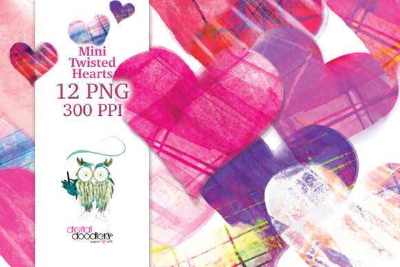 Mini Sketchy Twisted Hearts Graphics