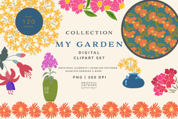 My Garden Floral Clipart Huge Collection: A Creative Treasure for Designers and Enthusiasts