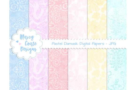 Pastel Damask Backgrounds, Digital Paper: A Versatile Addition to Creative Projects