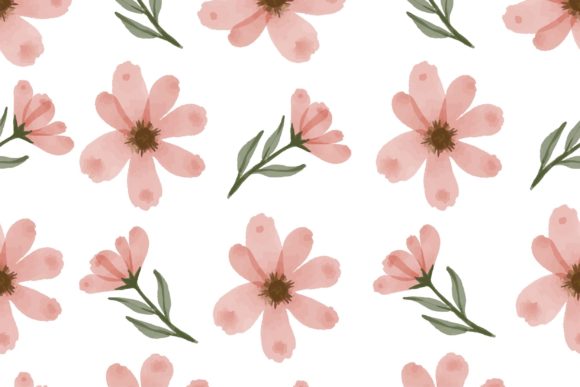 Peach Flower Seamless Pattern for Creative and Professional Use