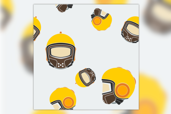 Retro Safety Helmet Seamless Pattern