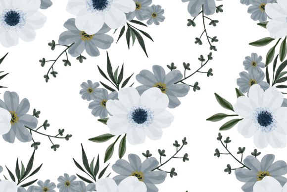 Seamless White Floral Pattern