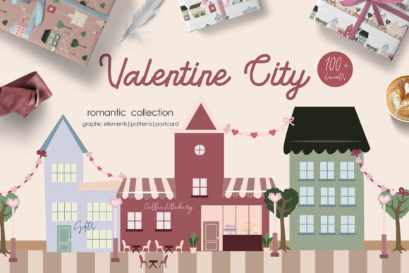 Valentine City. Patterns and Postcard: A Creative Toolkit for Every Occasion