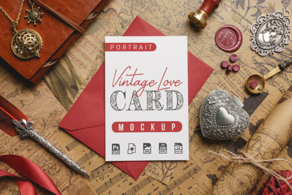 Vintage Love Card Mockup: A Timeless Way to Showcase Your Artwork