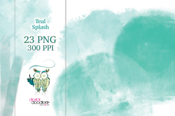 Watercolor Teal Splash Graphics